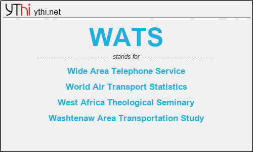 What does WATS mean? What is the full form of WATS?