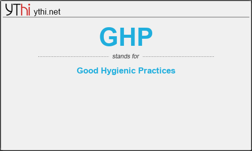 What does GHP mean? What is the full form of GHP?