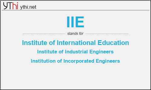 What does IIE mean? What is the full form of IIE?