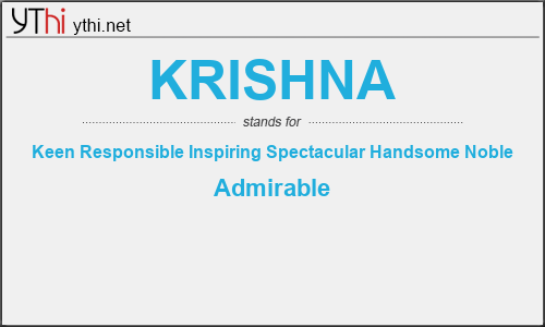 What does KRISHNA mean? What is the full form of KRISHNA?