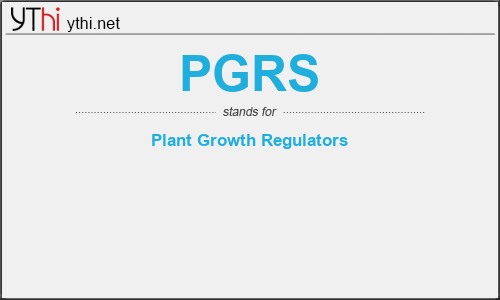 What does PGRS mean? What is the full form of PGRS?