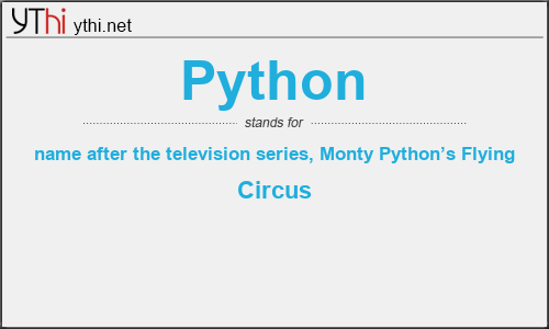 What does PYTHON mean? What is the full form of PYTHON?