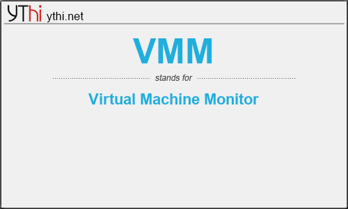 What does VMM mean? What is the full form of VMM?