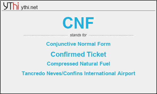 What does CNF mean? What is the full form of CNF?