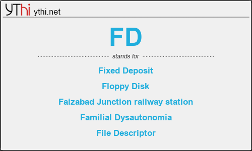 What does FD mean? What is the full form of FD?