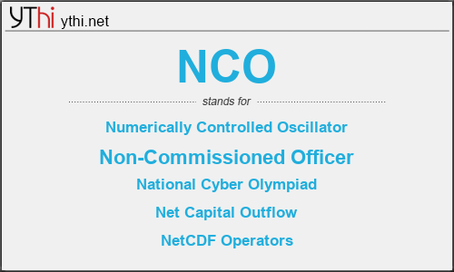 What does NCO mean? What is the full form of NCO?