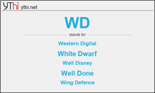 What does WD mean? What is the full form of WD?