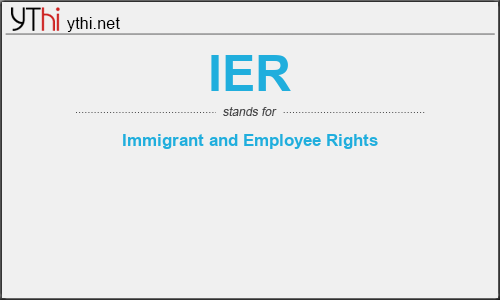 What does IER mean? What is the full form of IER?