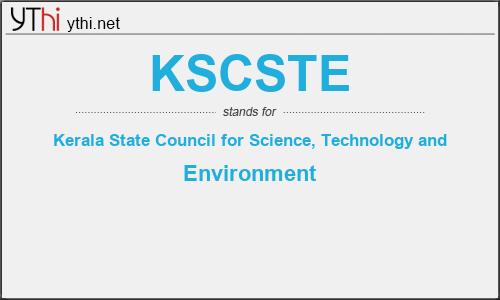 What does KSCSTE mean? What is the full form of KSCSTE?