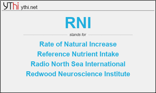 What does RNI mean? What is the full form of RNI?