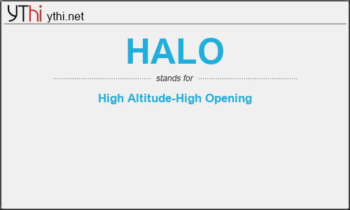 What does HALO mean? What is the full form of HALO?