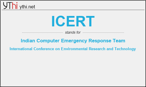 What does ICERT mean? What is the full form of ICERT?