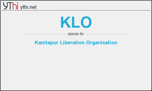 What does KLO mean? What is the full form of KLO?