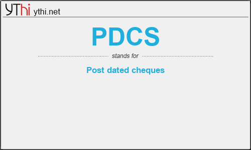 What does PDCS mean? What is the full form of PDCS?