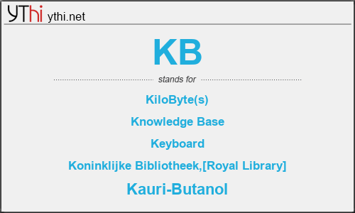 What does KB mean? What is the full form of KB?