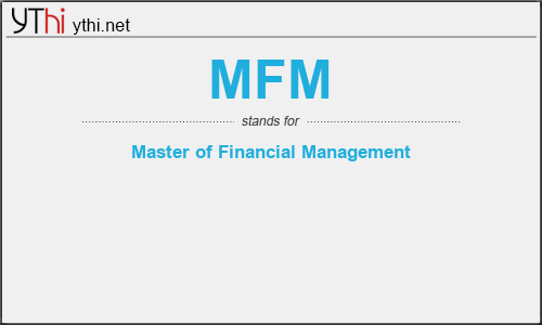 What does MFM mean? What is the full form of MFM?