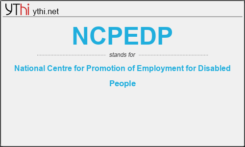 What does NCPEDP mean? What is the full form of NCPEDP?