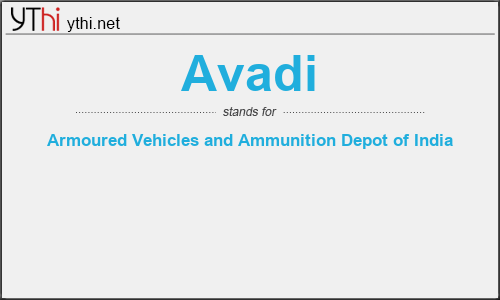 What does AVADI mean? What is the full form of AVADI?