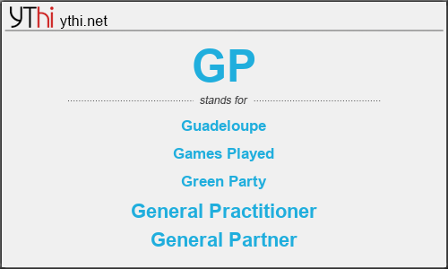 What does GP mean? What is the full form of GP?