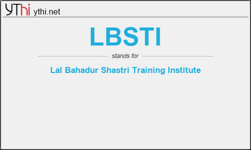 What does LBSTI mean? What is the full form of LBSTI?