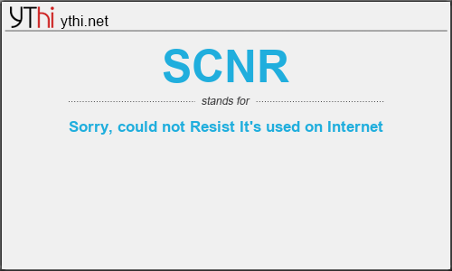 What does SCNR mean? What is the full form of SCNR?