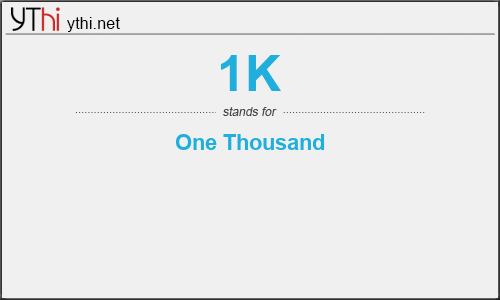 What does 1K mean? What is the full form of 1K?