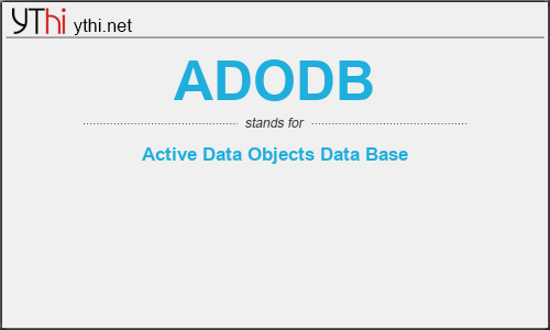 What does ADODB mean? What is the full form of ADODB?