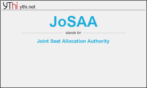 What does JOSAA mean? What is the full form of JOSAA?