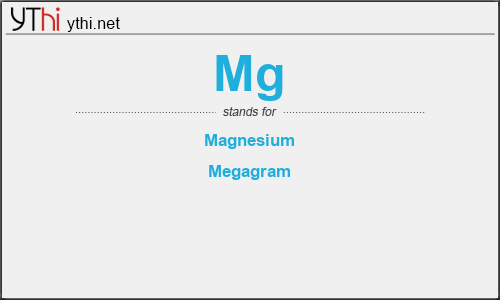 What does MG mean? What is the full form of MG?