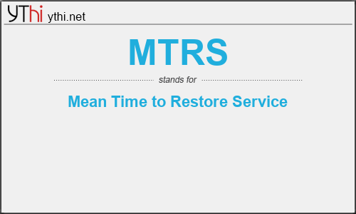 What does MTRS mean? What is the full form of MTRS?