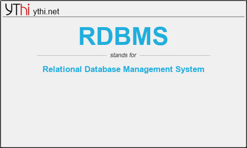 What does RDBMS mean? What is the full form of RDBMS?