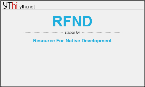 What does RFND mean? What is the full form of RFND?