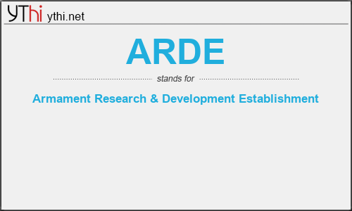 What does ARDE mean? What is the full form of ARDE?