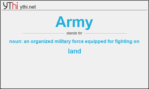 What does ARMY mean? What is the full form of ARMY?