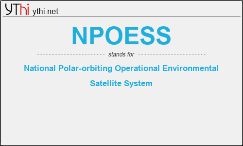 What does NPOESS mean? What is the full form of NPOESS?