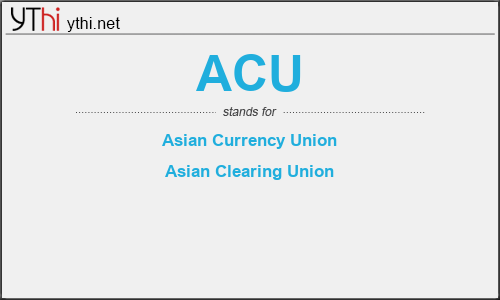 What does ACU mean? What is the full form of ACU?