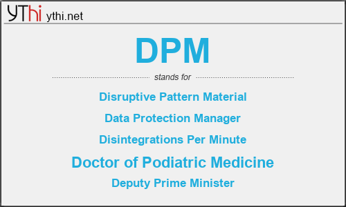 What does DPM mean? What is the full form of DPM?