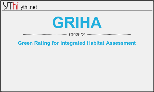 What does GRIHA mean? What is the full form of GRIHA?
