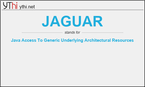 What does JAGUAR mean? What is the full form of JAGUAR?