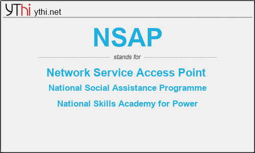 What does NSAP mean? What is the full form of NSAP?