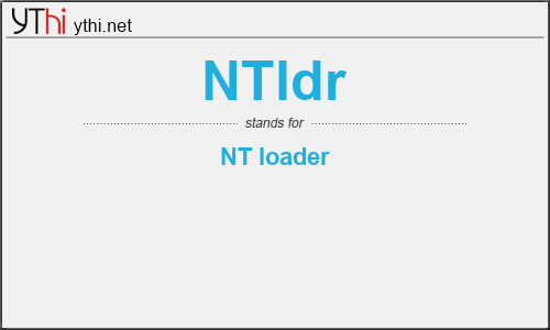 What does NTLDR mean? What is the full form of NTLDR?