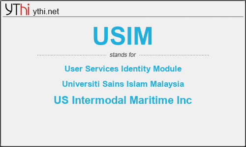 What does USIM mean? What is the full form of USIM?