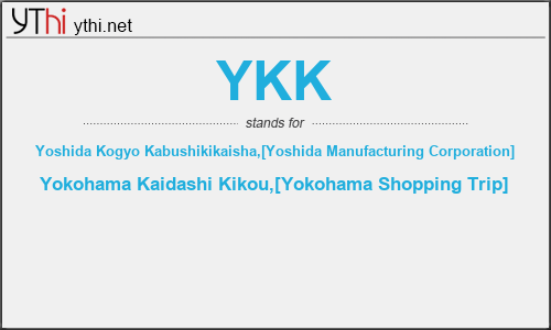 What does YKK mean? What is the full form of YKK?