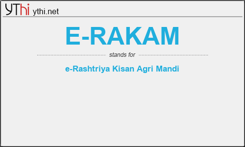 What does E-RAKAM mean? What is the full form of E-RAKAM?