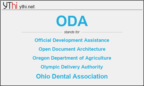 What does ODA mean? What is the full form of ODA?