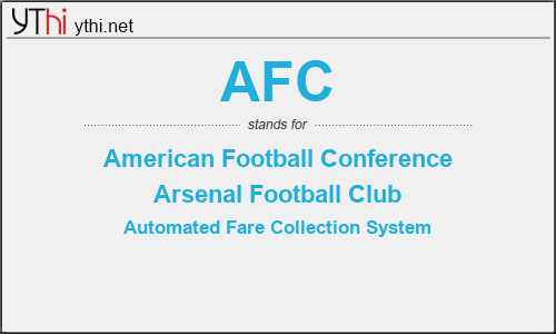 What does AFC mean? What is the full form of AFC?