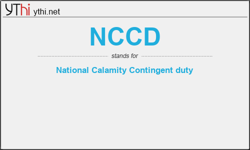 What does NCCD mean? What is the full form of NCCD?