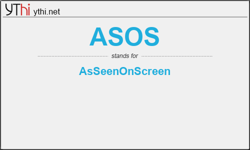 What does ASOS mean? What is the full form of ASOS?