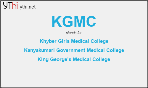 What does KGMC mean? What is the full form of KGMC?
