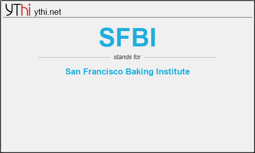 What does SFBI mean? What is the full form of SFBI?
